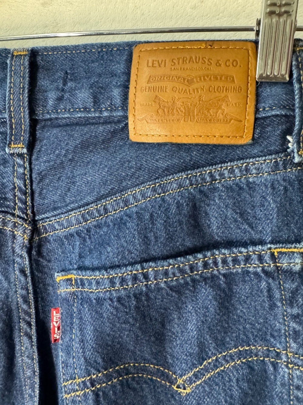 Levi's Premium Baggy Dad Wide Leg Dark Blue Wide Leg Flare Jeans size 24 - Picture 5 of 12